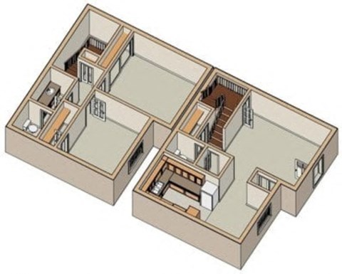 a floor plan of a house with a staircase